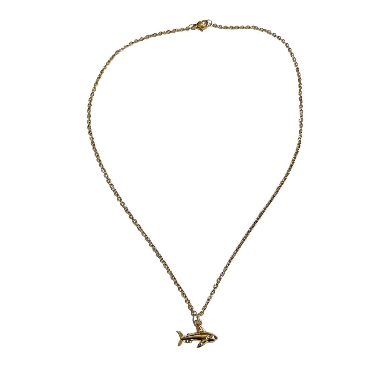 gold shark necklace