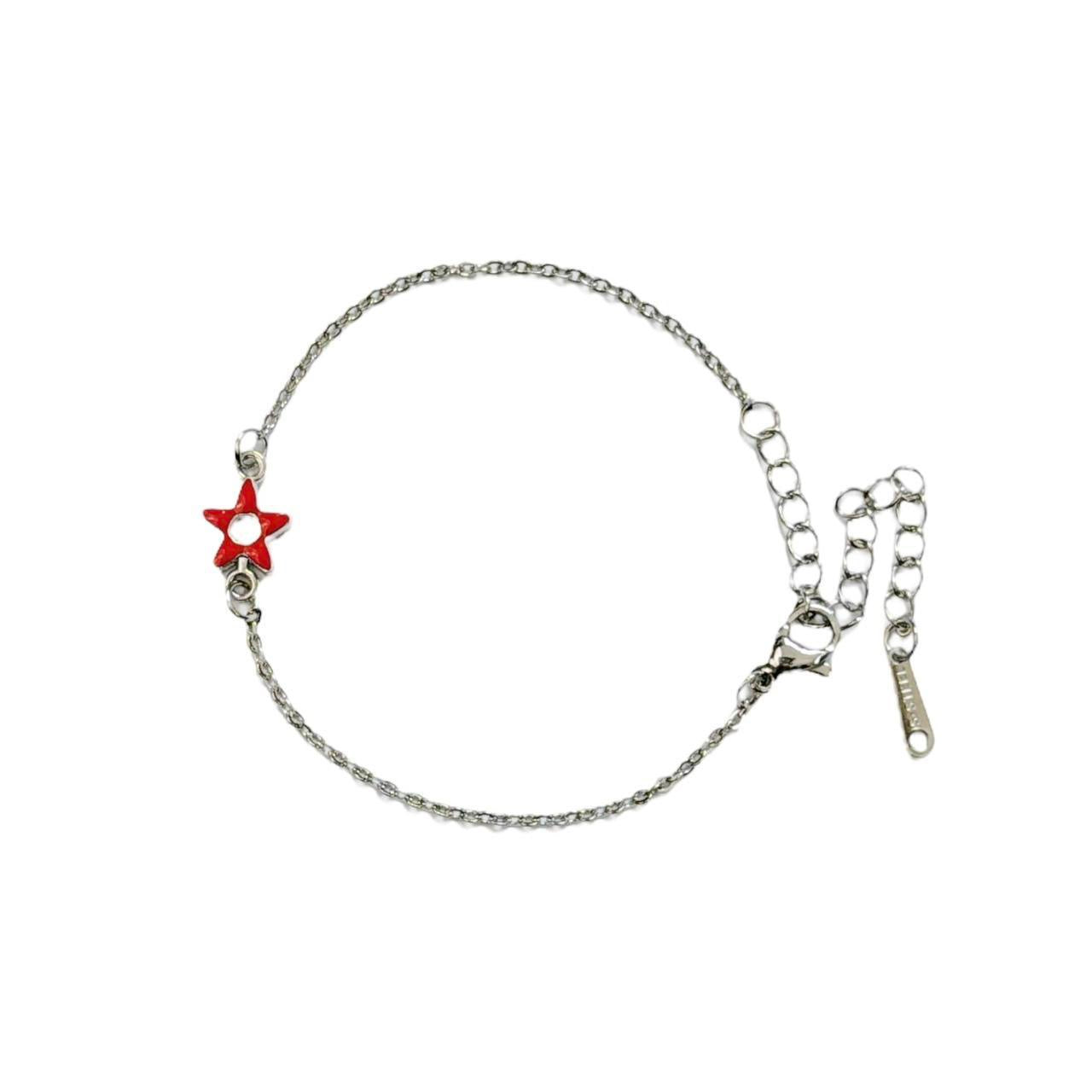 Red Star Silver Bracelet