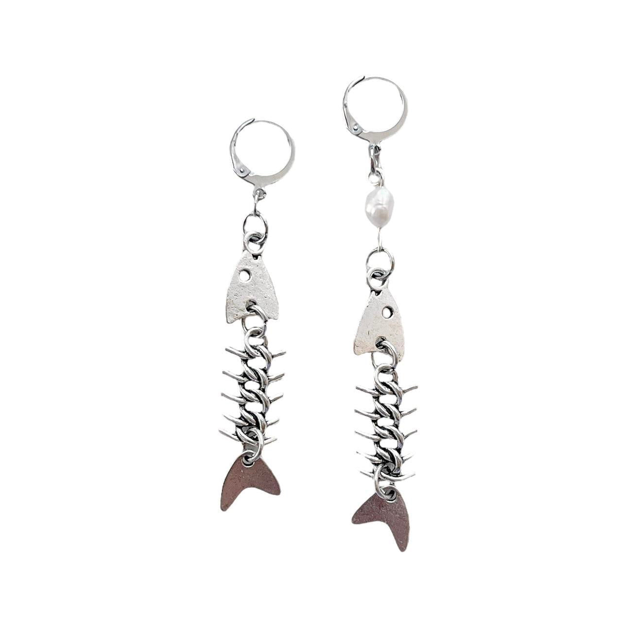 Skeleton Fish Earrings