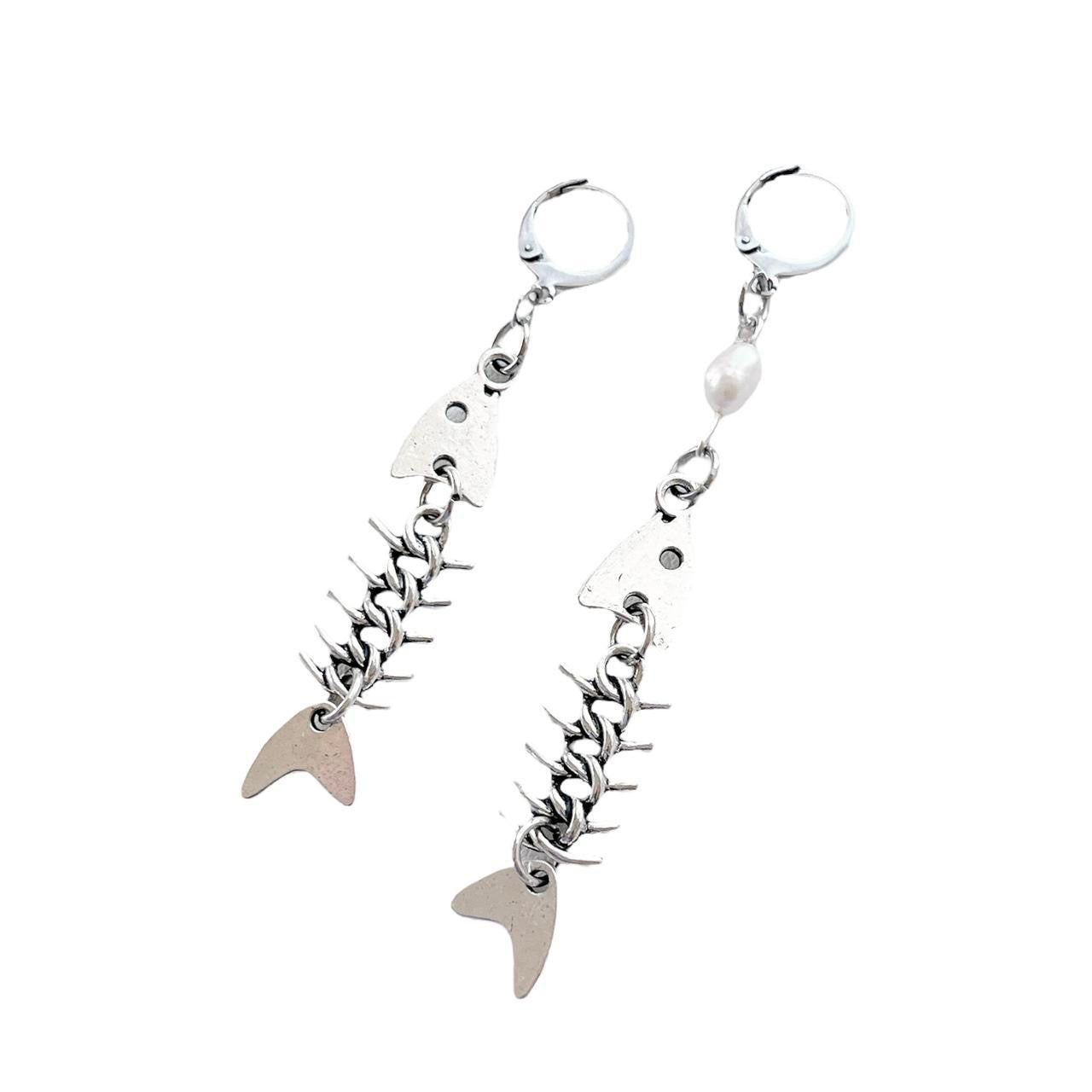 Skeleton Fish Earrings