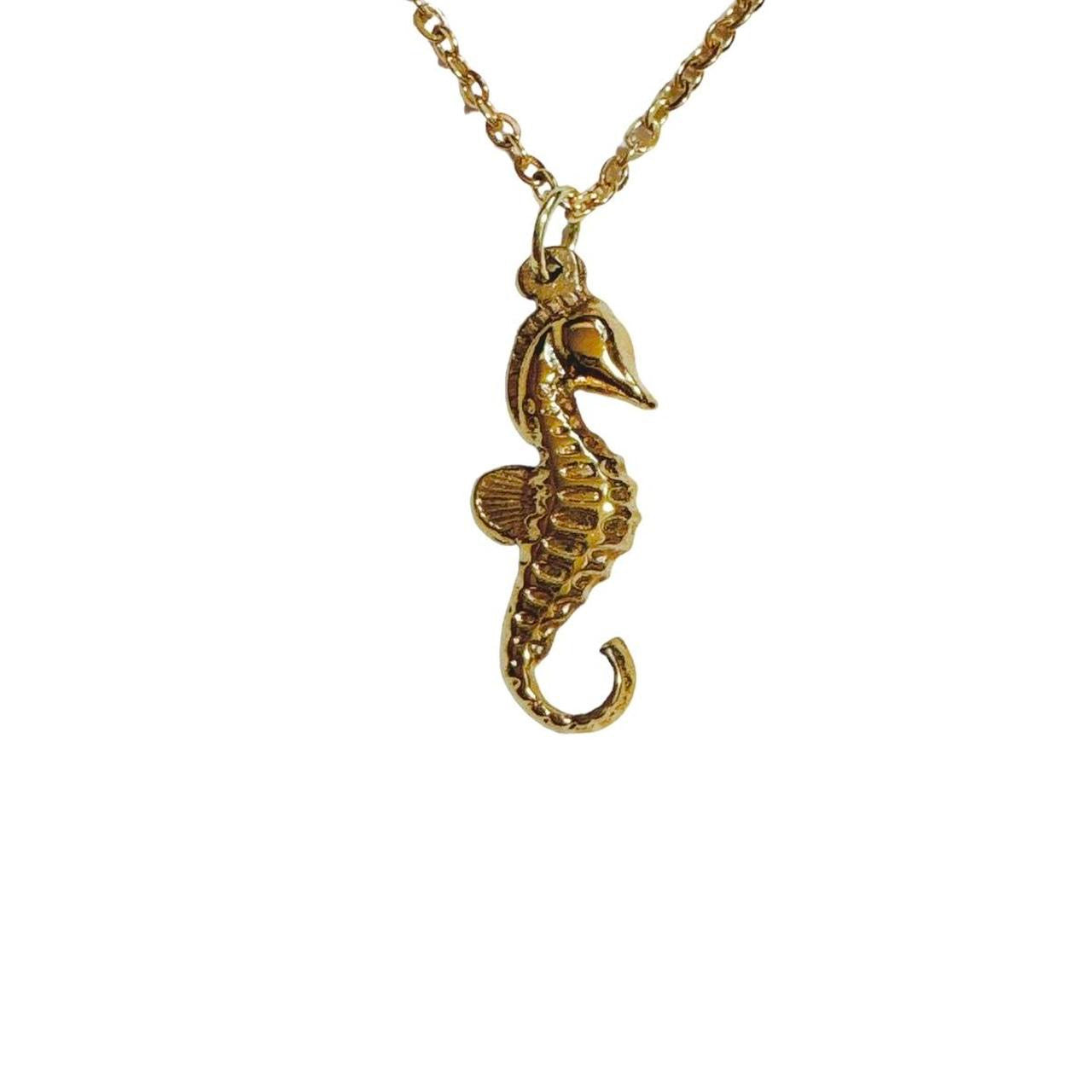 gold seahorse necklace