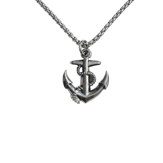 silver anchor necklace