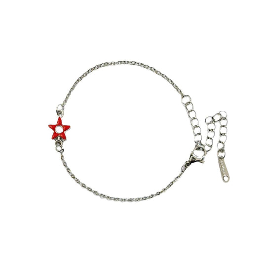 Red Star Silver Bracelet