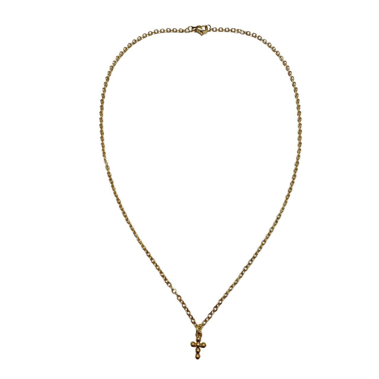 Gold Bubble Cross Necklace