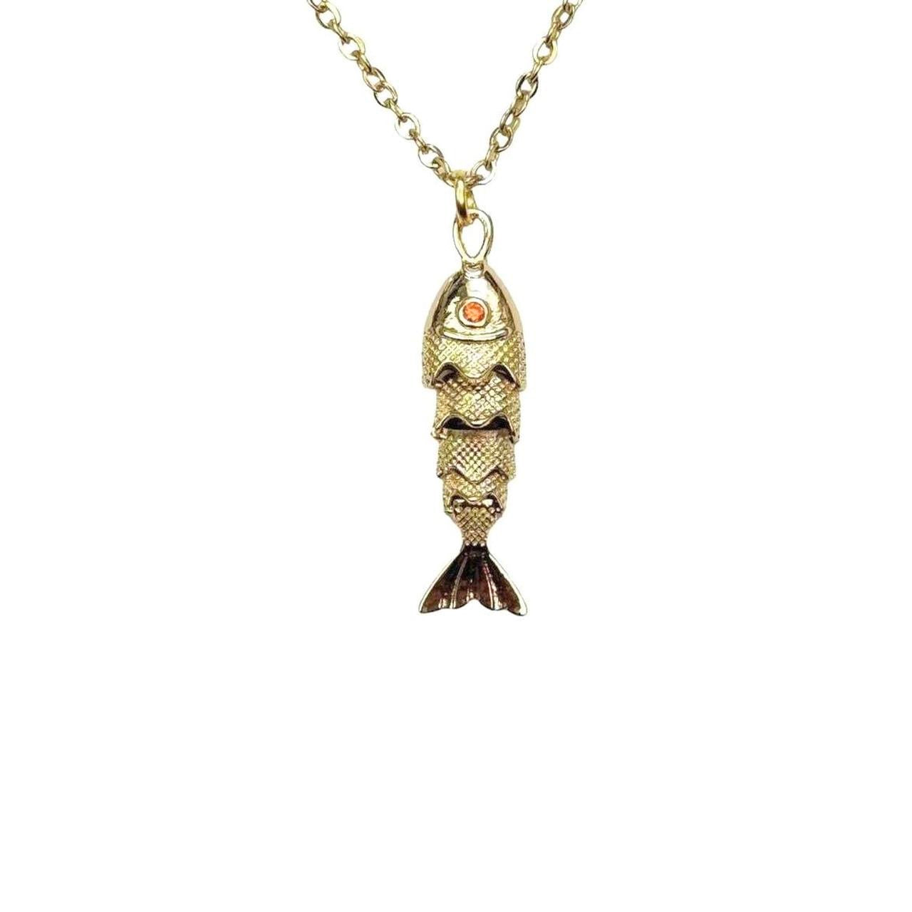 Gold Moving Fish Necklace