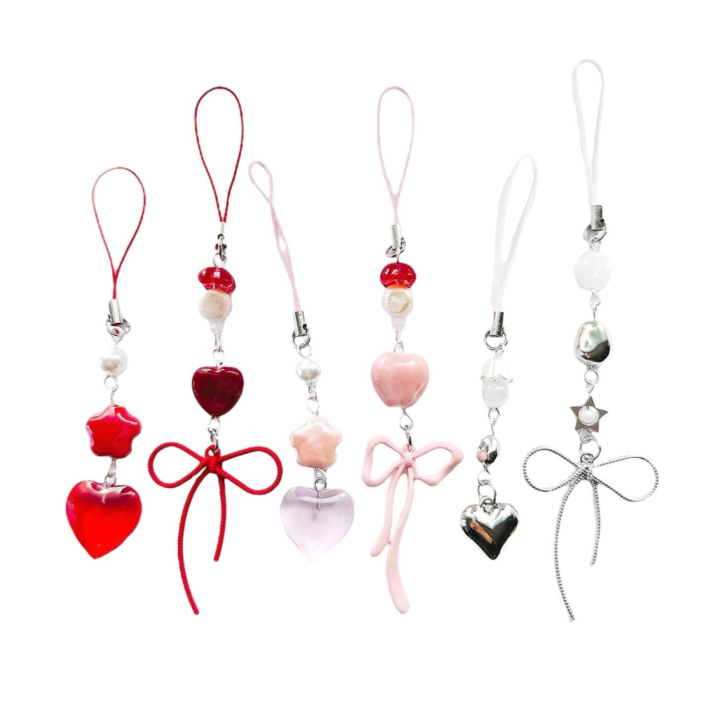 Silver Heart Phone Charm