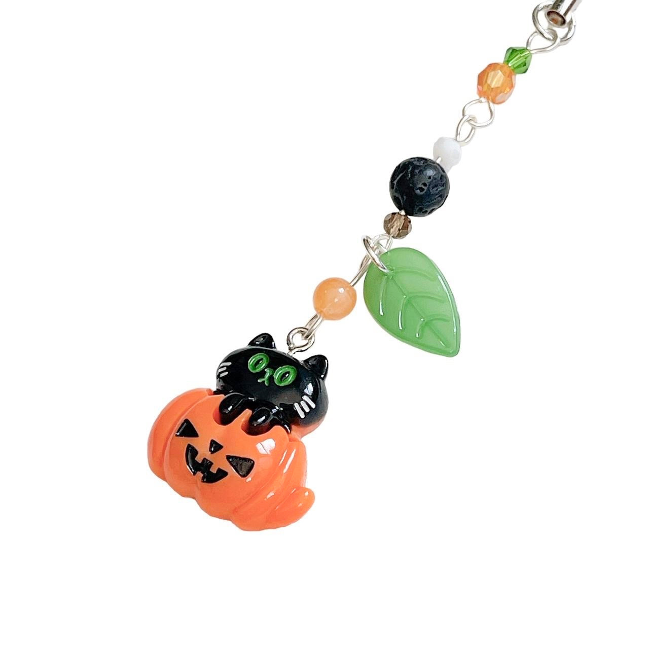 Pumpkin Cat Phone Charm