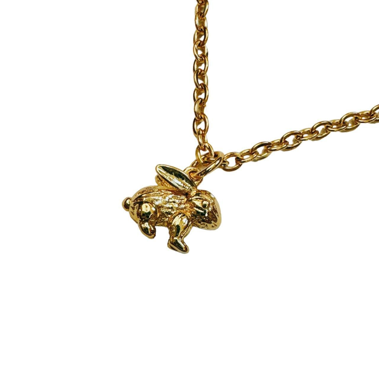 gold bunny necklace