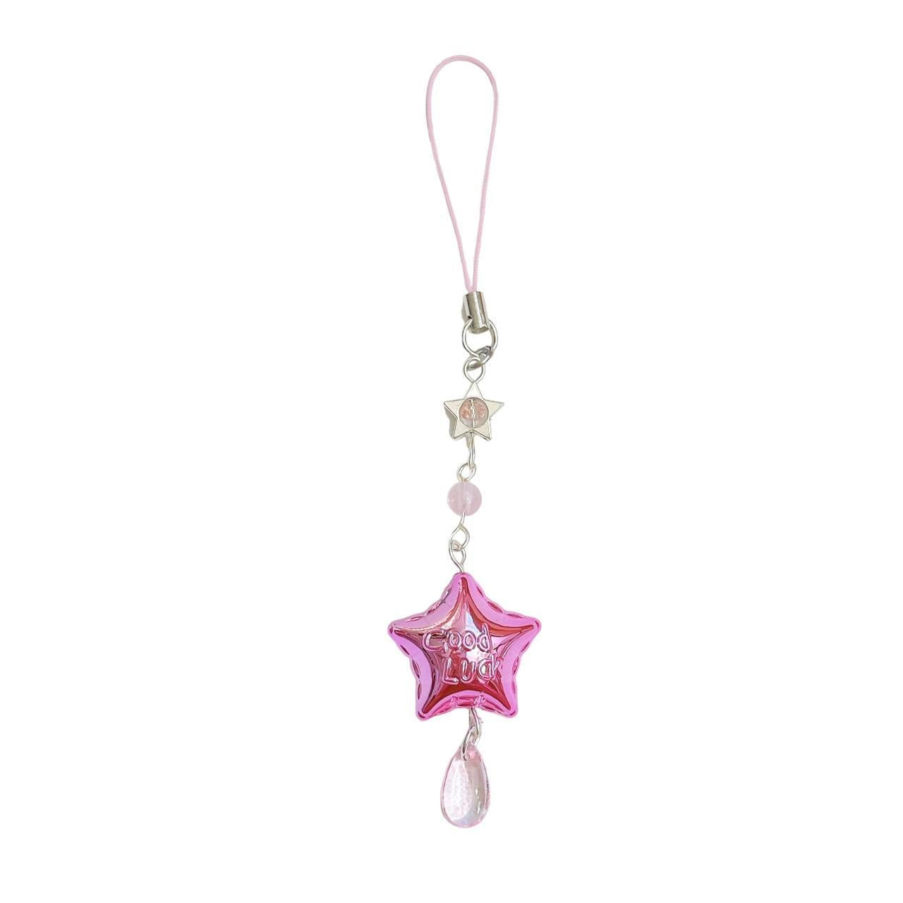 Good Luck Star Phone Charm - Pink