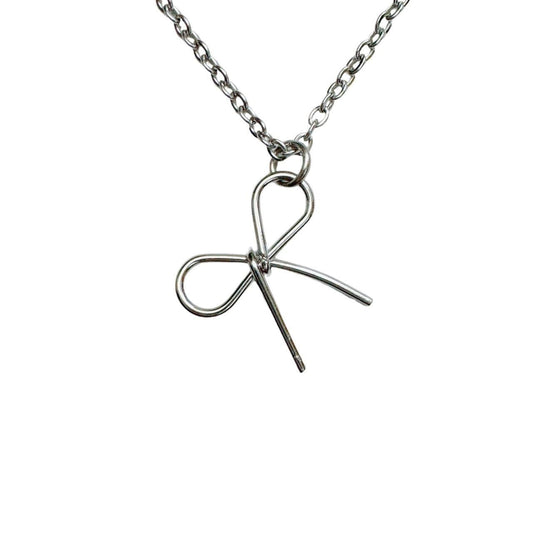 Silver Bow Necklace