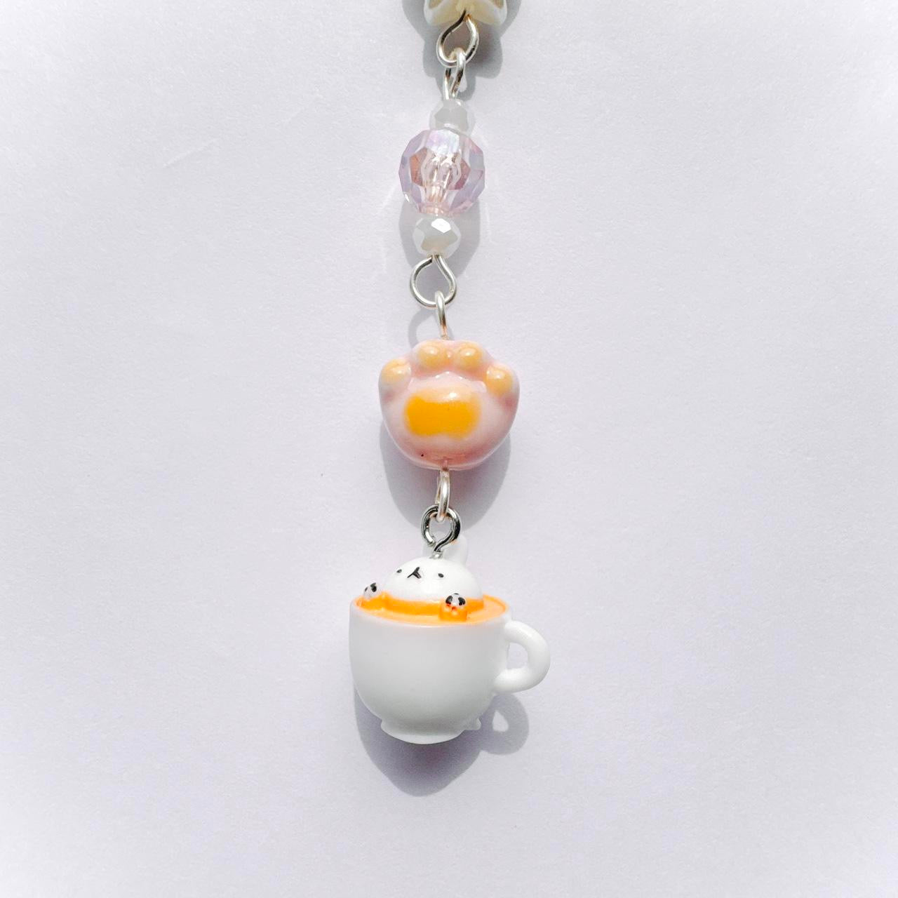 Coffee Bunny Phone Charm