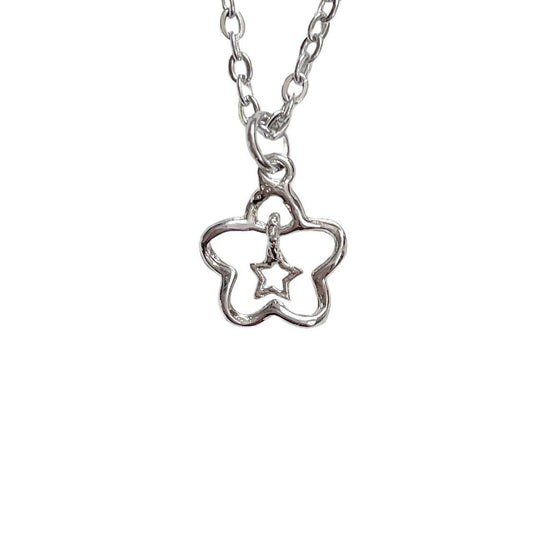 Silver Star Flower Necklace