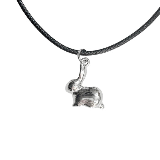 Silver Bunny Cord Necklace