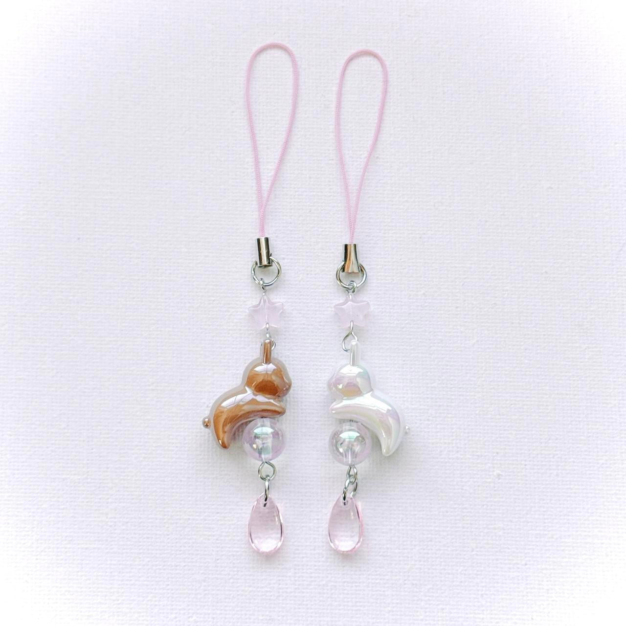 celestial bunny charm - white & pink