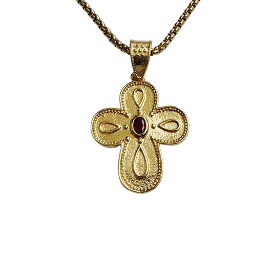 gold rhinestone cross necklace