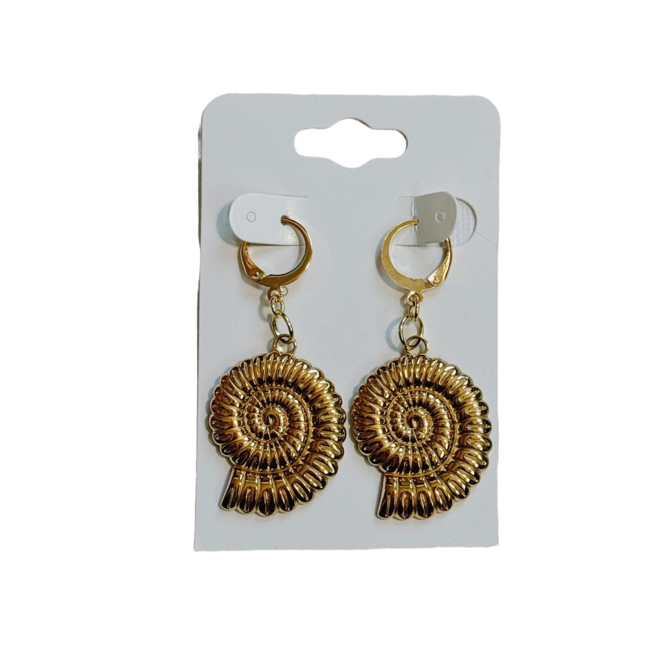 gold ammonite earrings