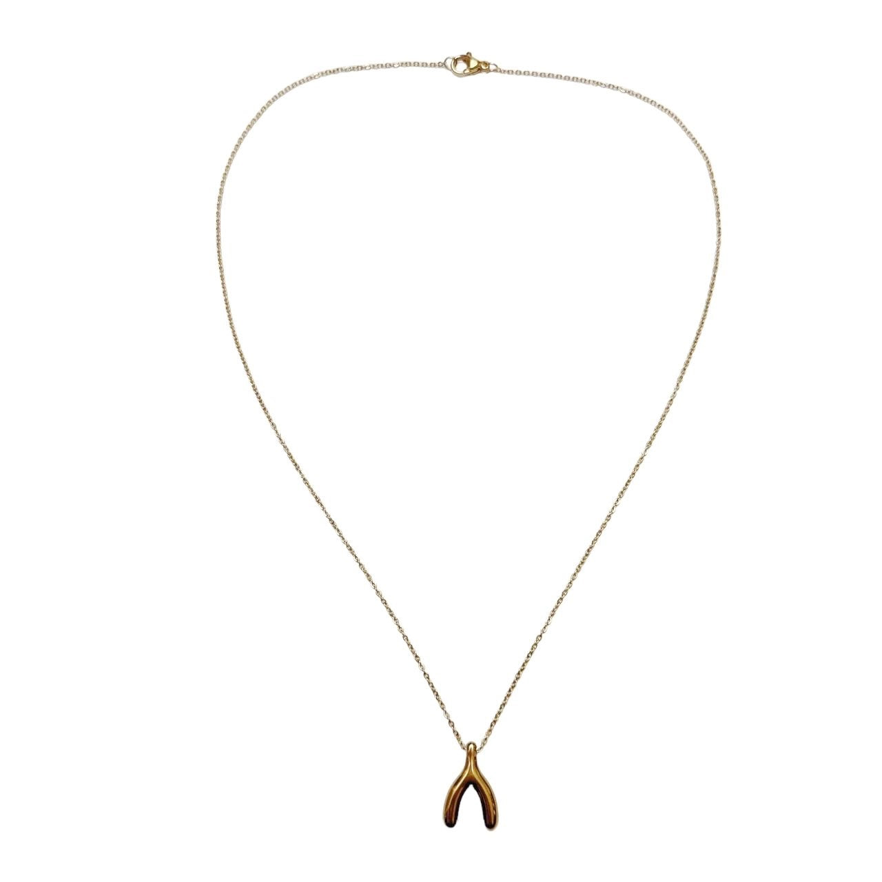 Gold Wishbone Necklace