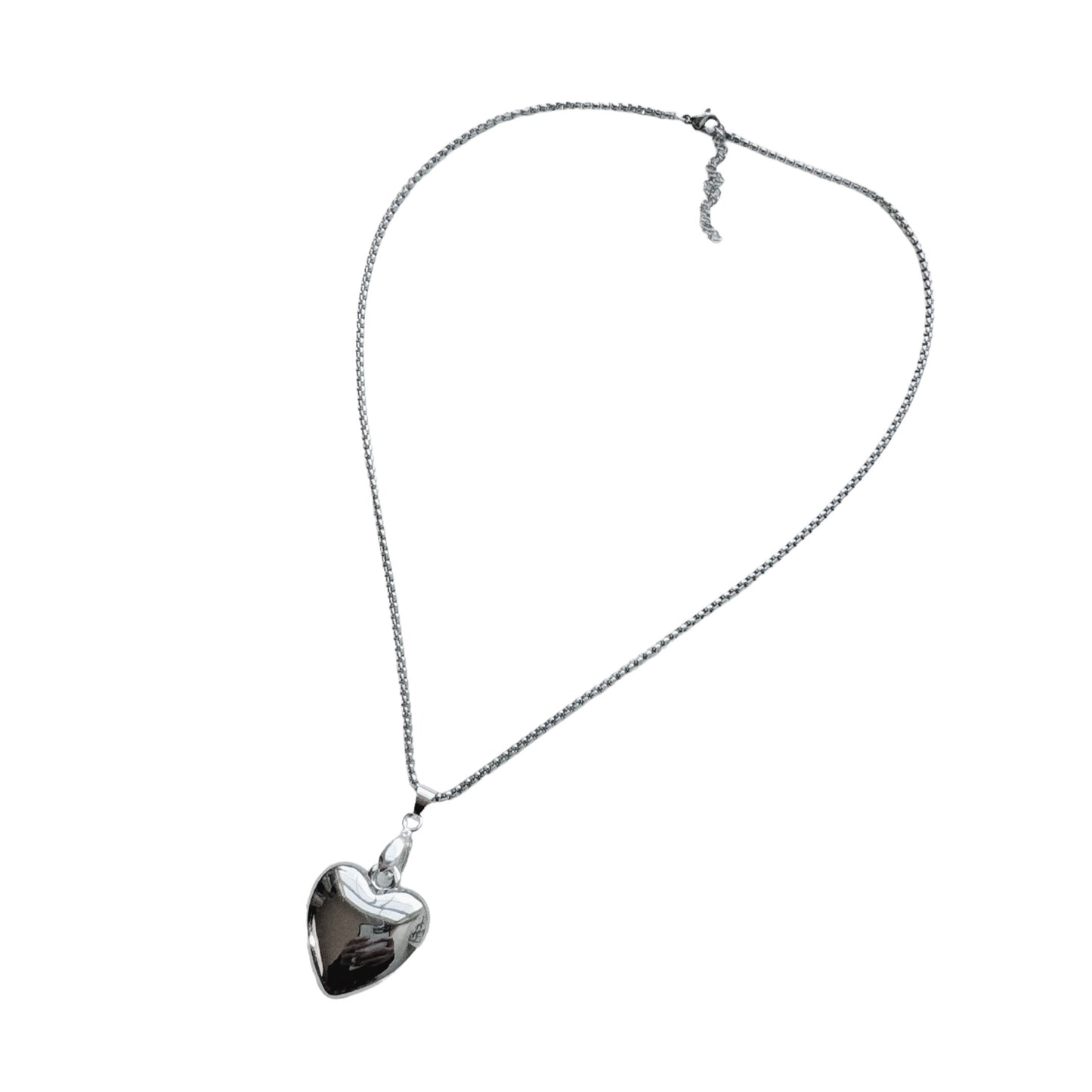 Silver Large Heart Necklace