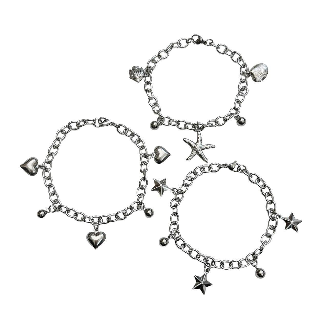 silver heart charm bracelet