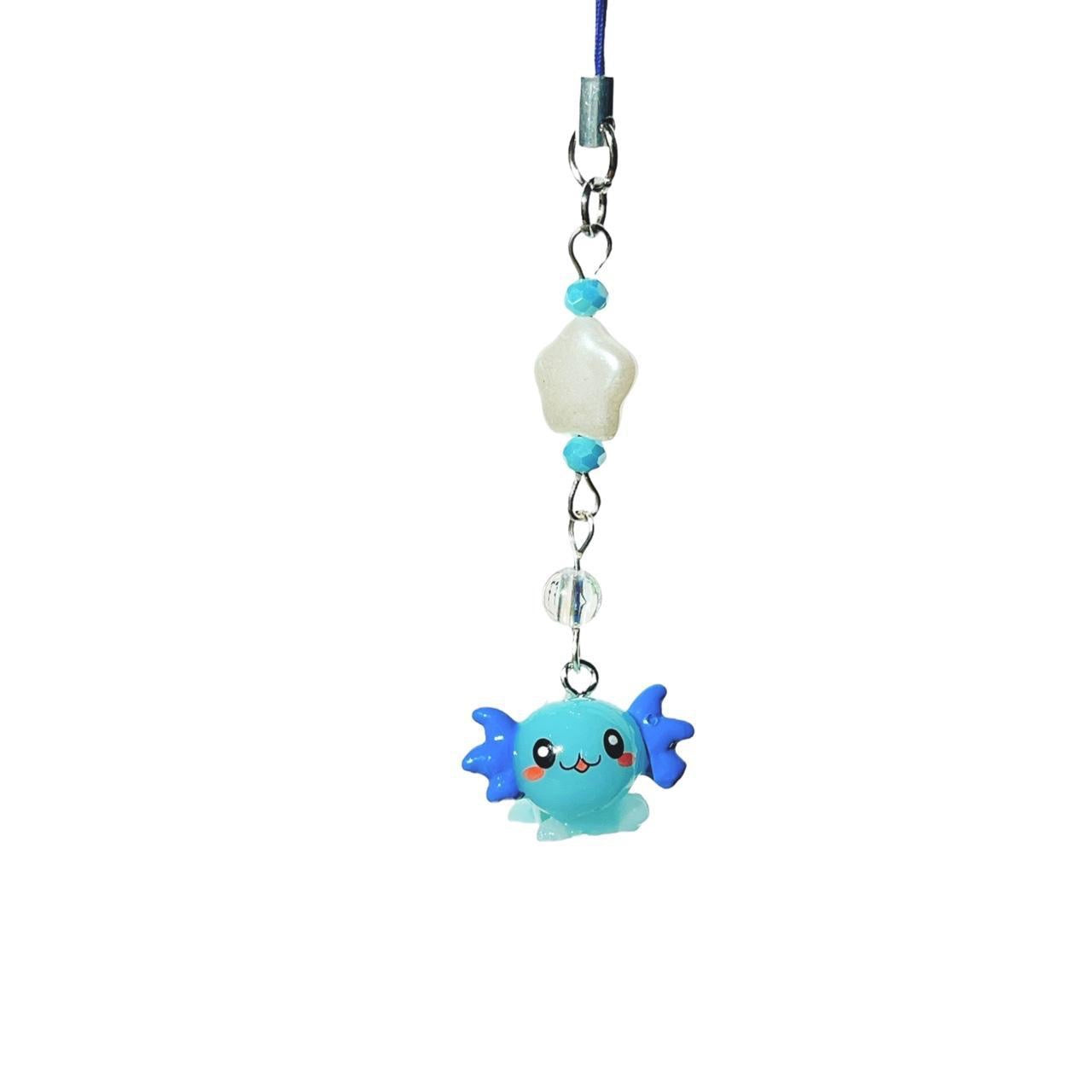 Blue Axolotl Phone Charm