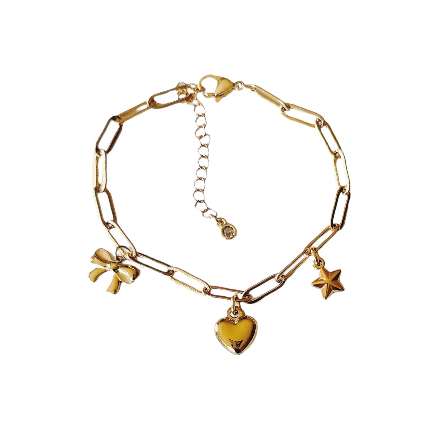 Gold Charm Trio Bracelet