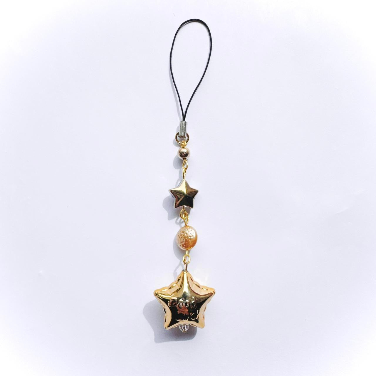 Gold Good Luck Star Phone Charm