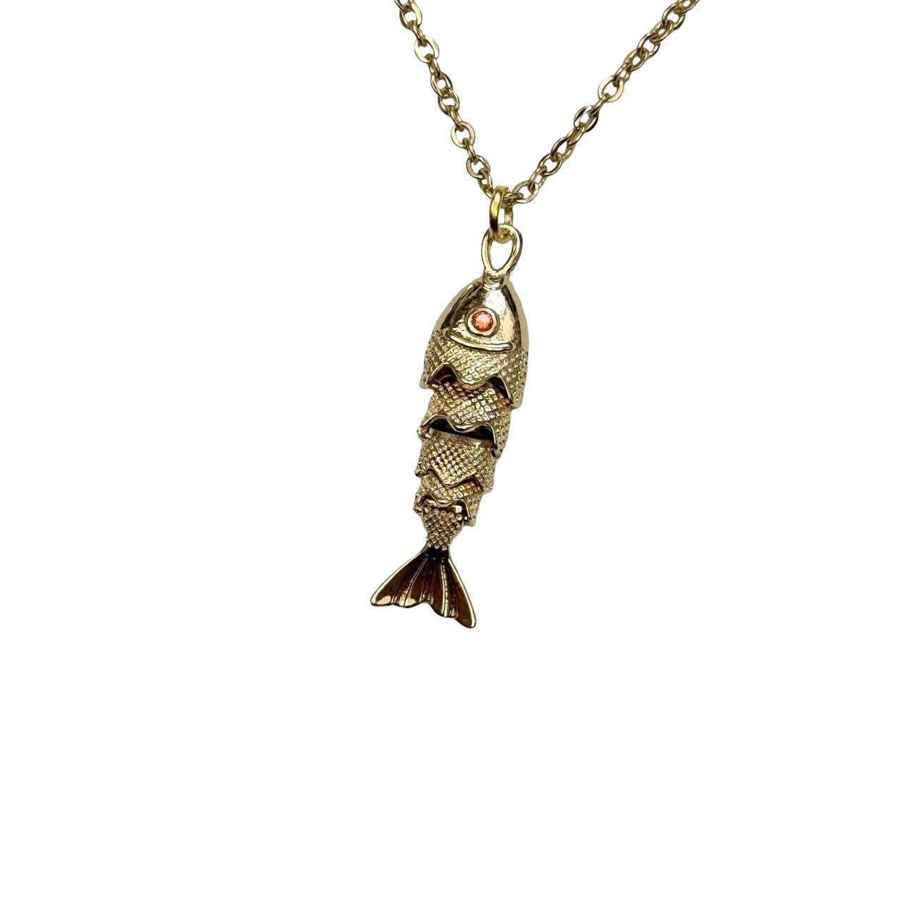 Gold Moving Fish Necklace