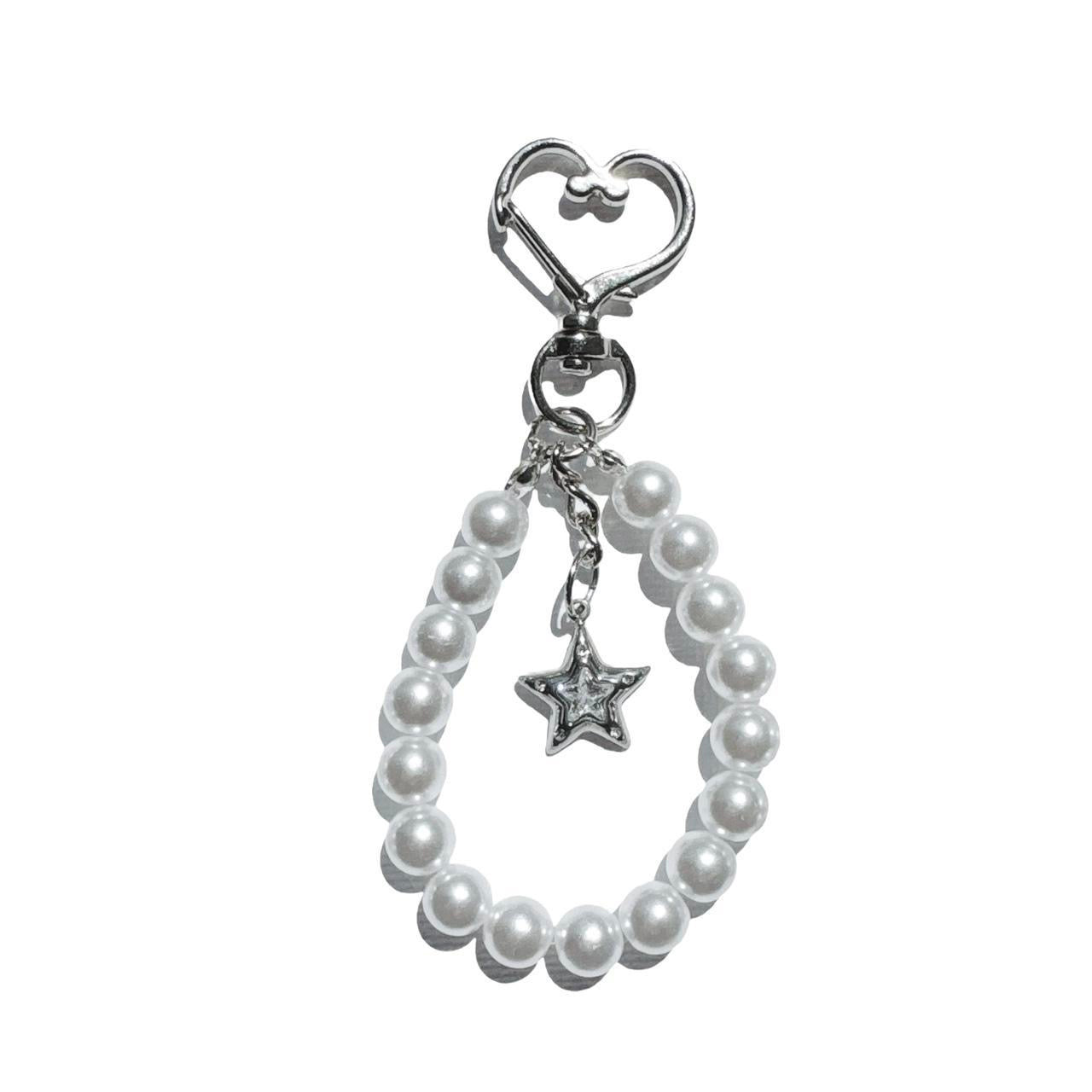 rhinestone star beaded keychain