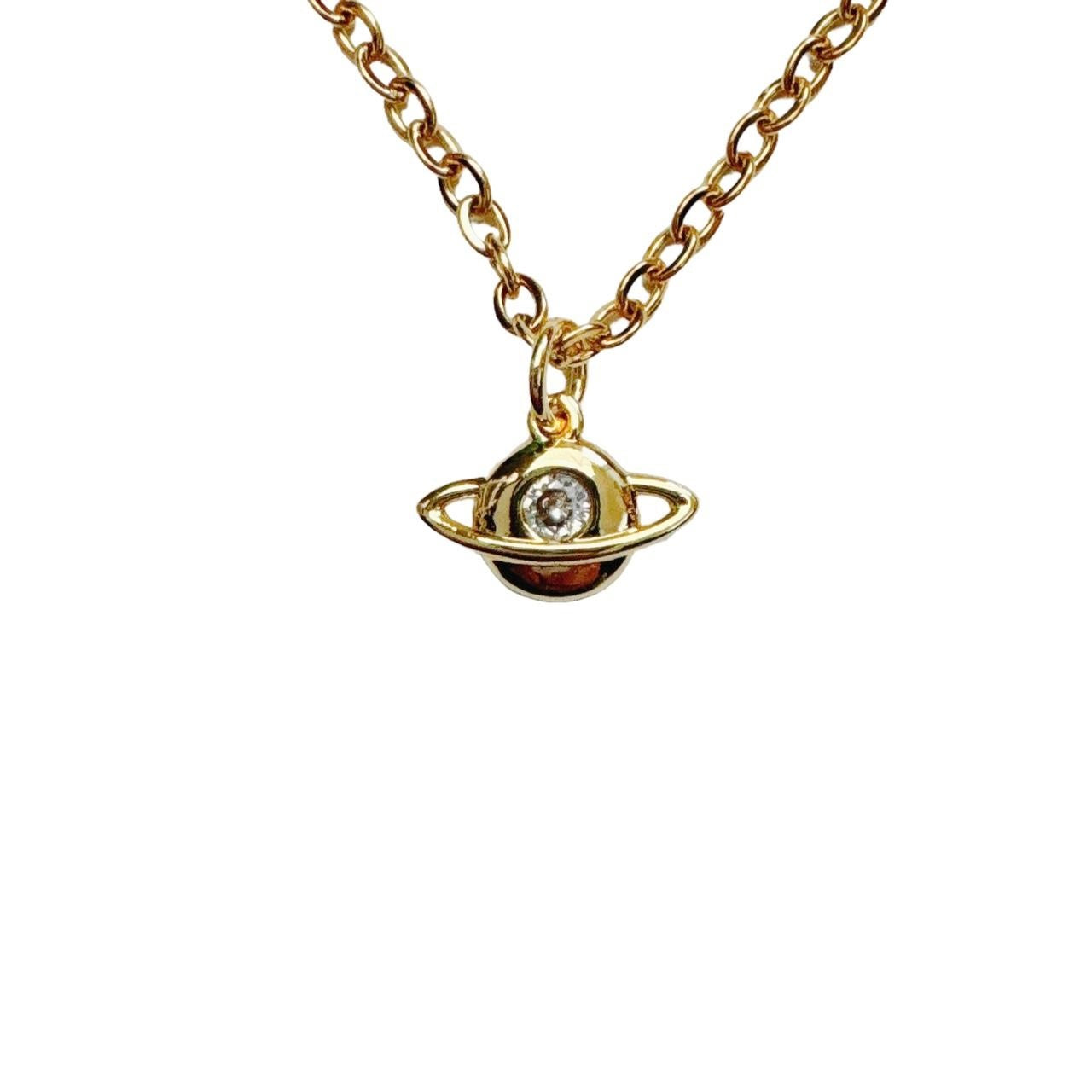 Gold Dainty Planet Necklace