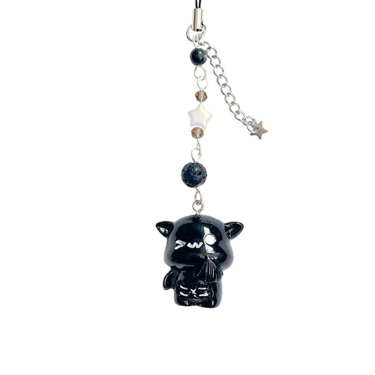 Black Bat Phone Charm