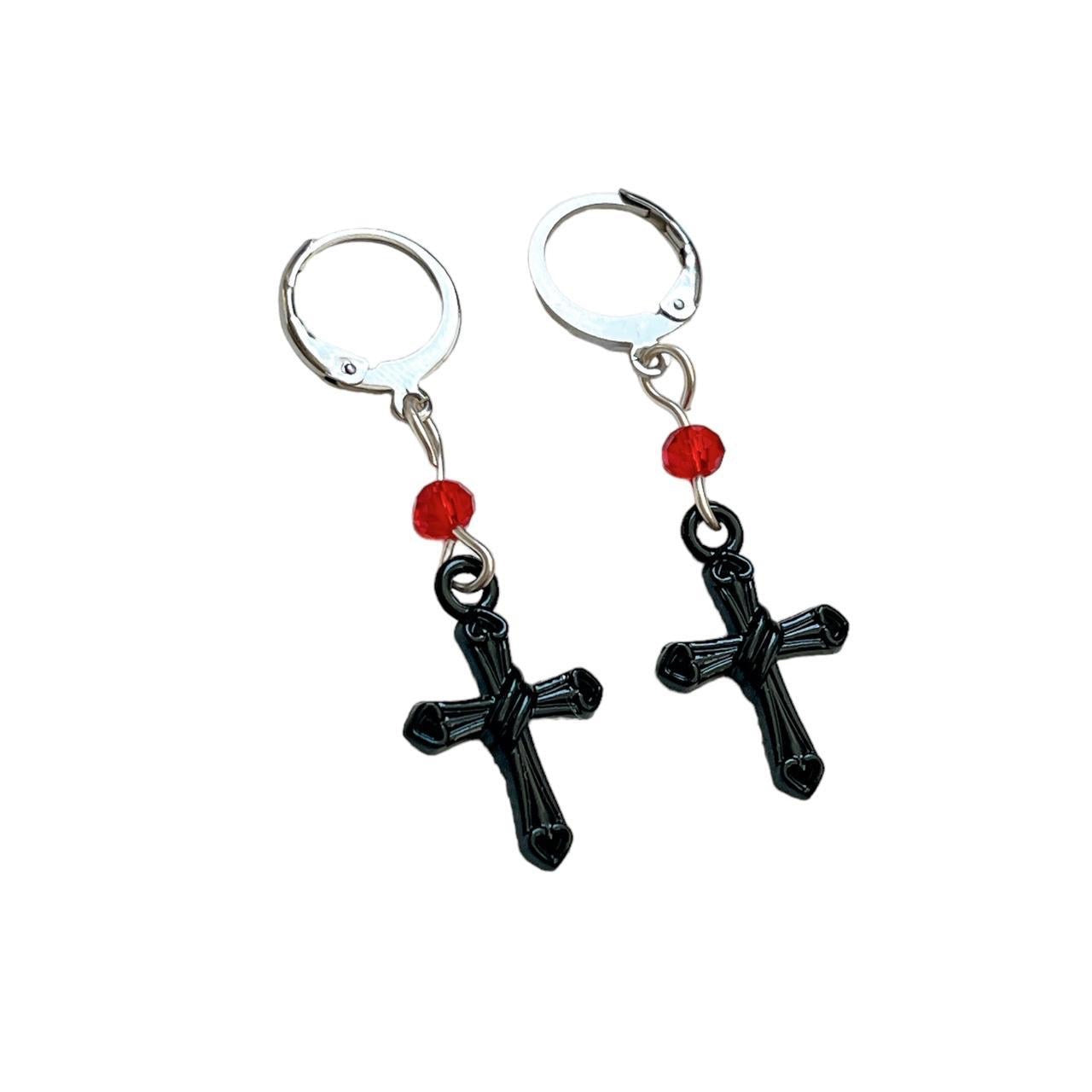 Black Cross Earrings