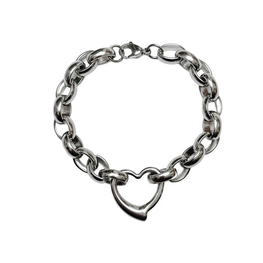 Silver Chain Heart Bracelet