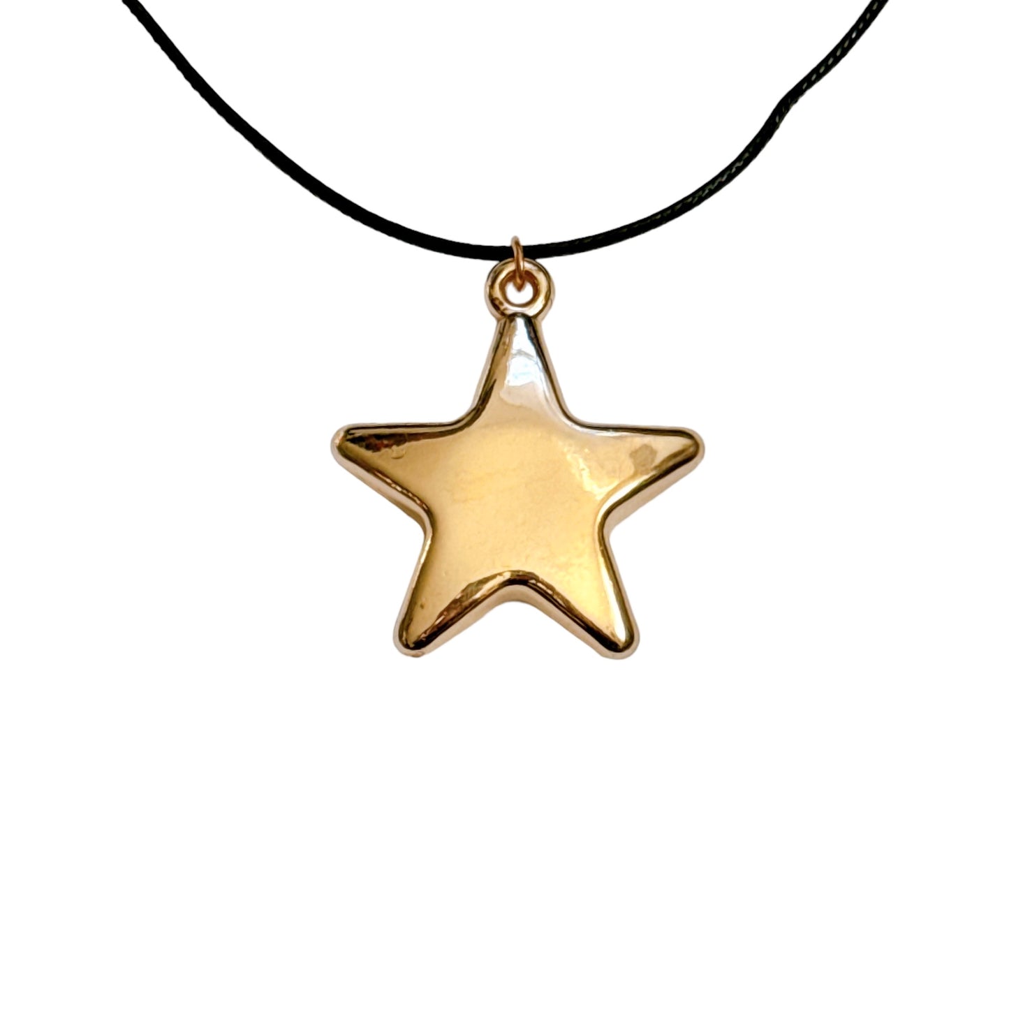 Large Gold Star Cord Necklace