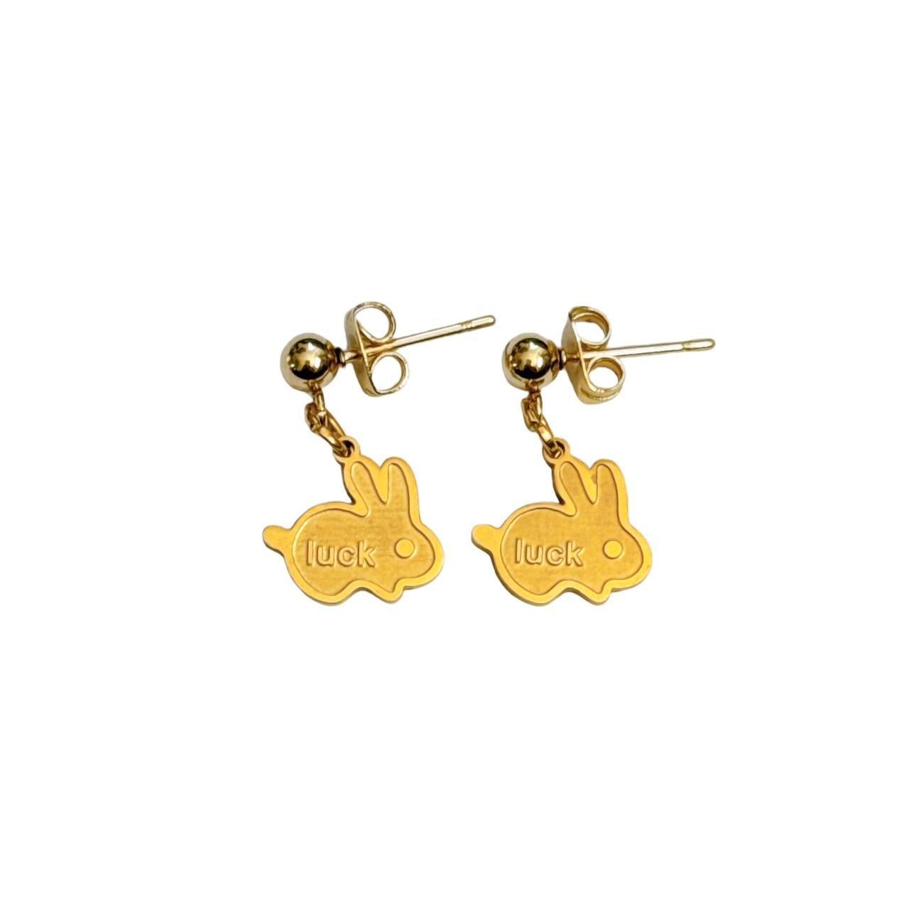 Gold Lucky Bunny Earrings