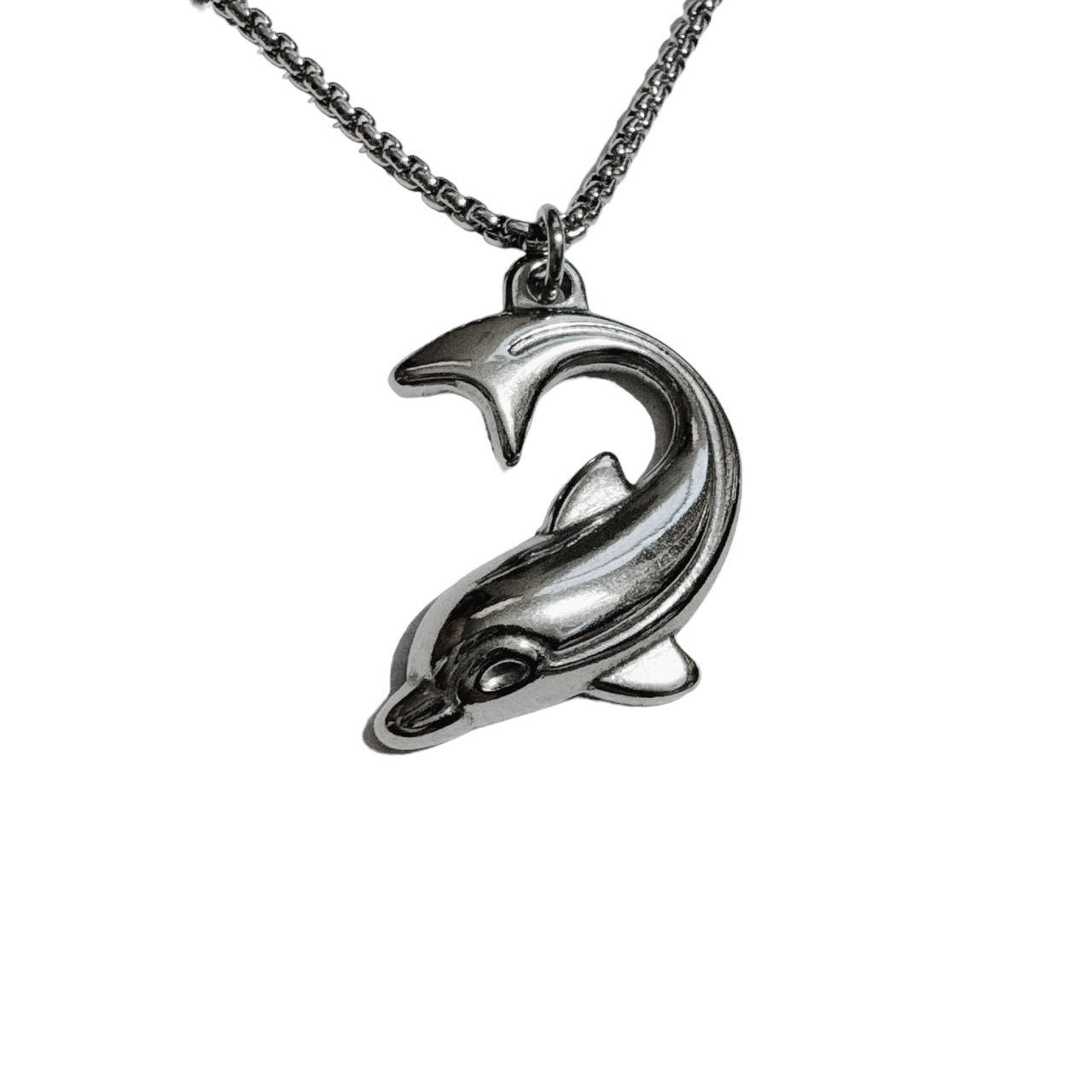 silver dolphin necklace