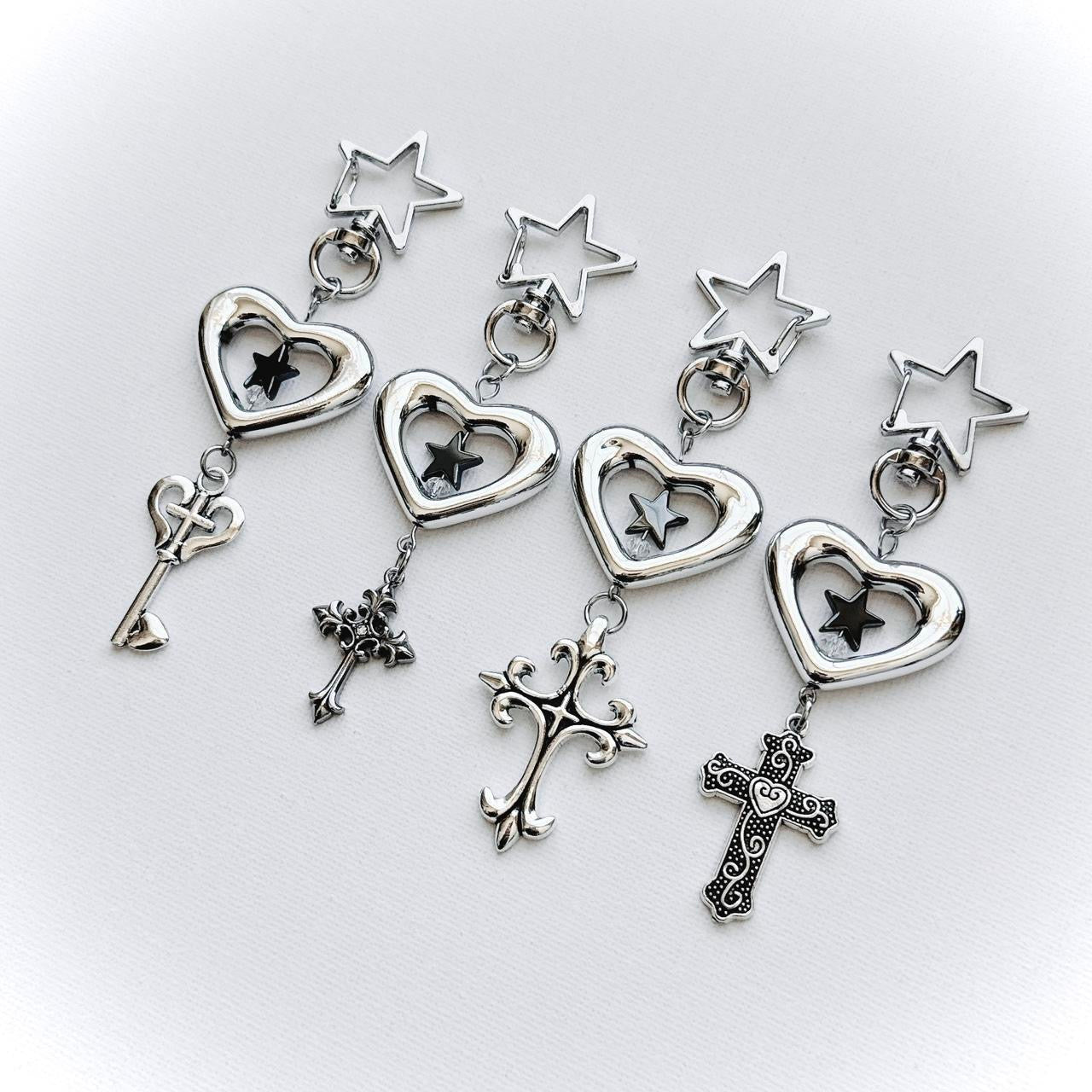 heart cross keychain - heart cross version