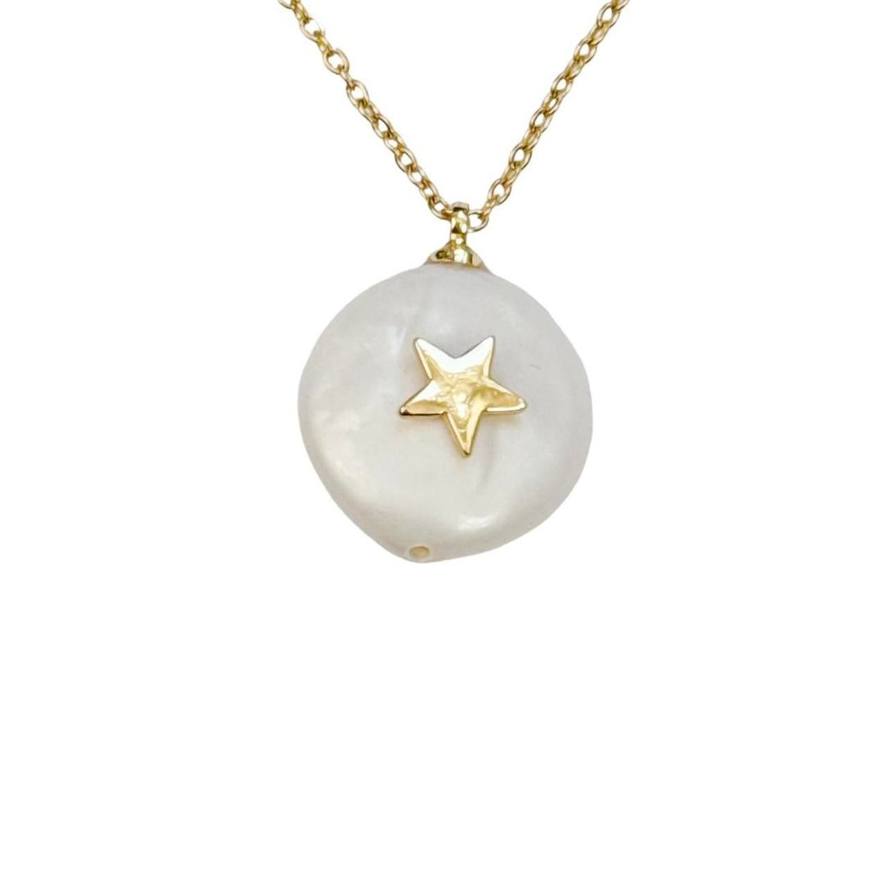 Gold Pearl Star Necklace