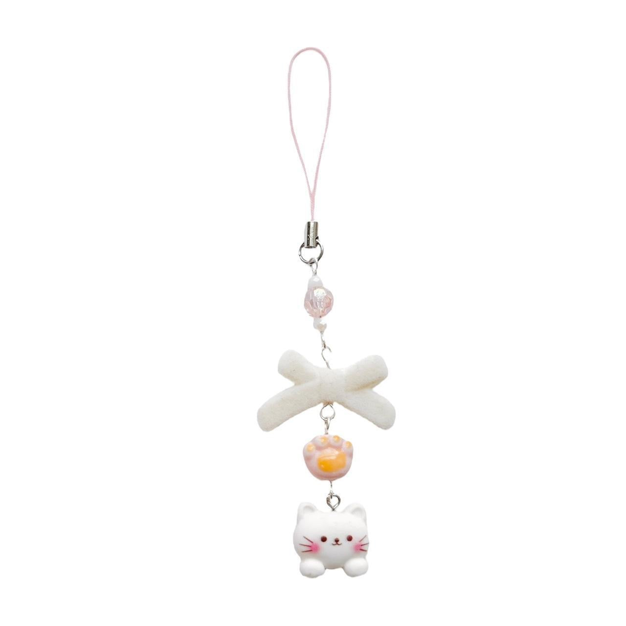 White Cat Phone Charm