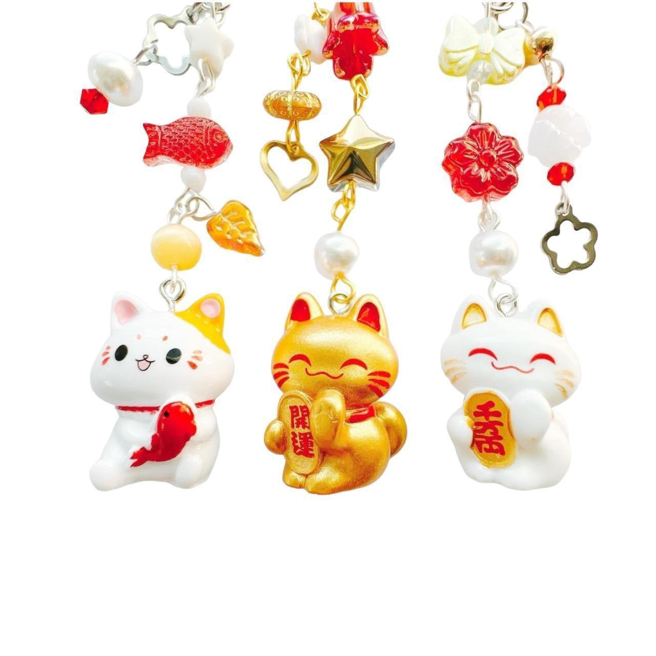 F*sh Lucky Cat Phone Charm