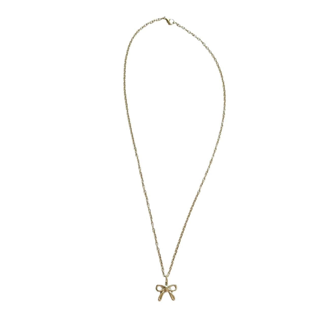 Gold Bow Necklace