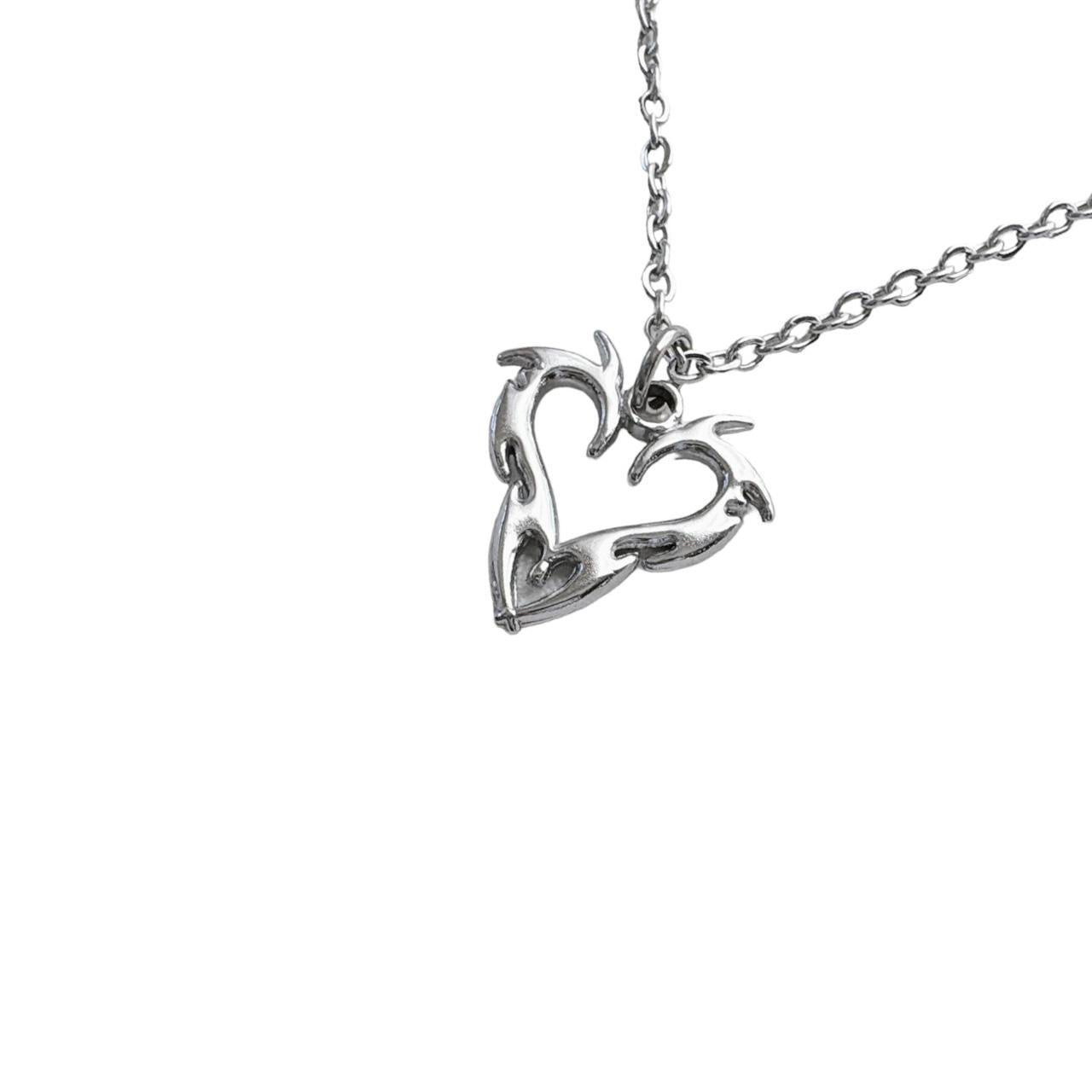 Silver Tribal Heart Necklace