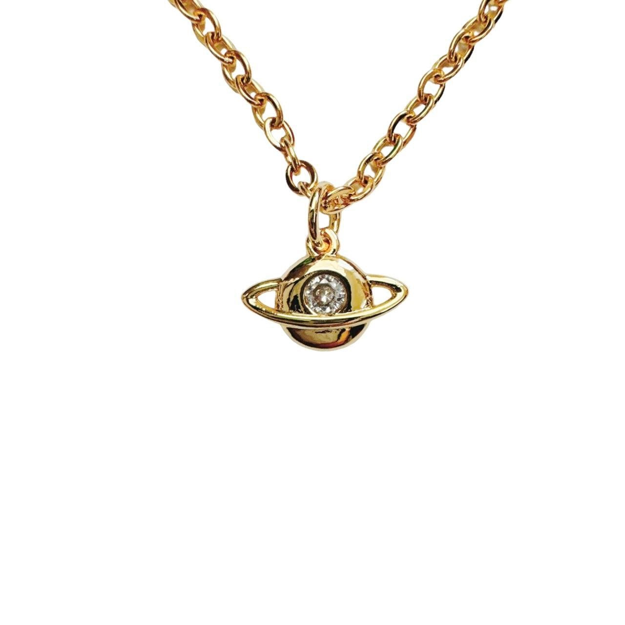 Gold Dainty Planet Necklace