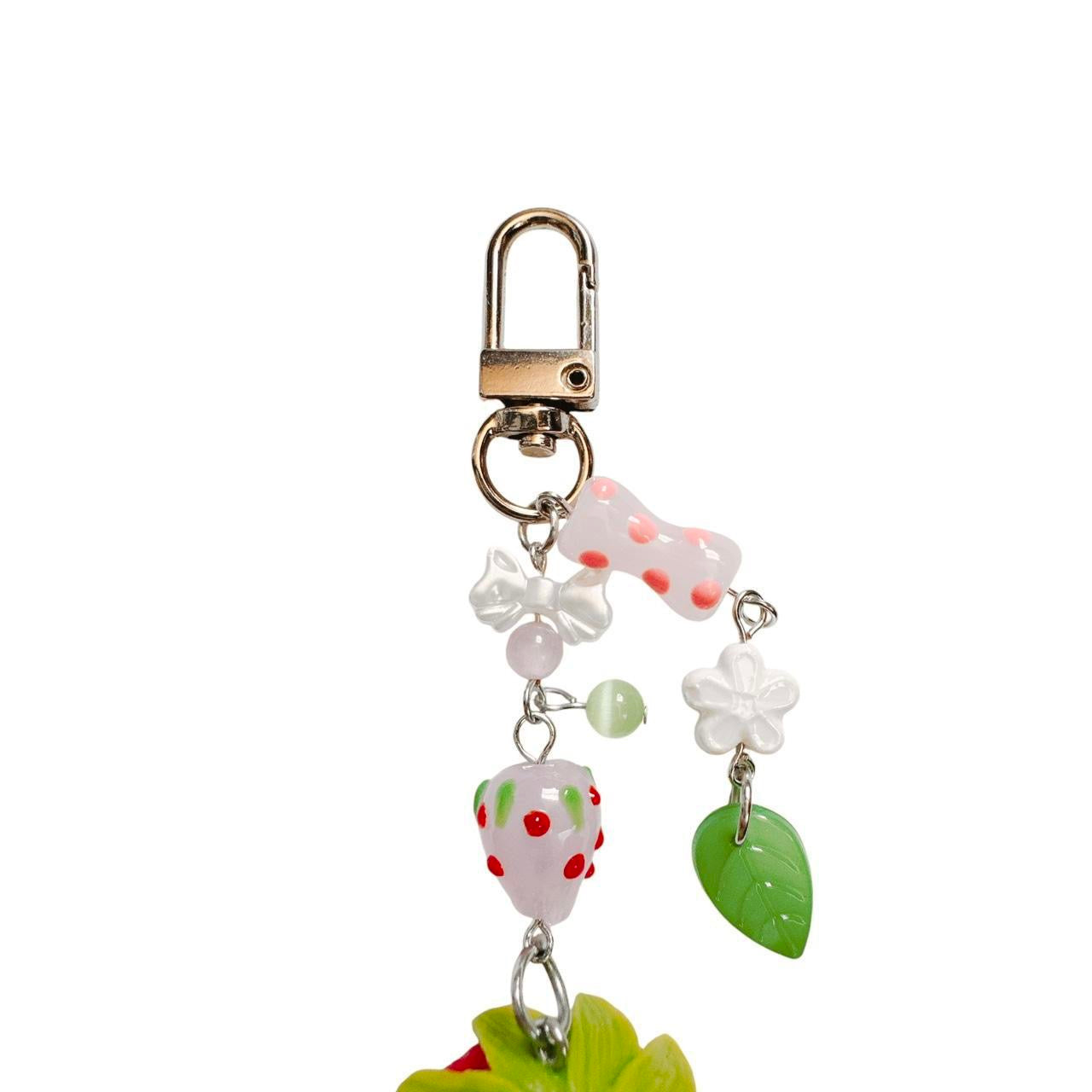 strawberry keychain - bow