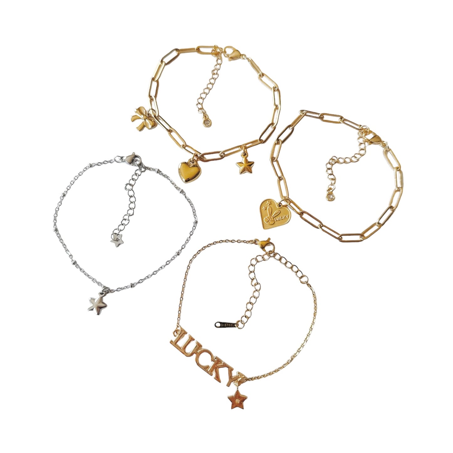 Gold Charm Trio Bracelet