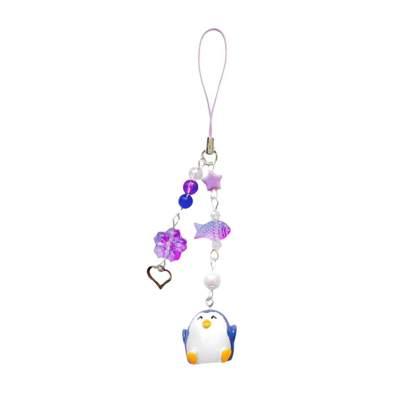 Purple Penguin Phone Charm