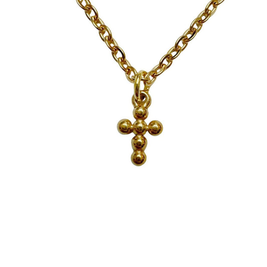 Gold Bubble Cross Necklace