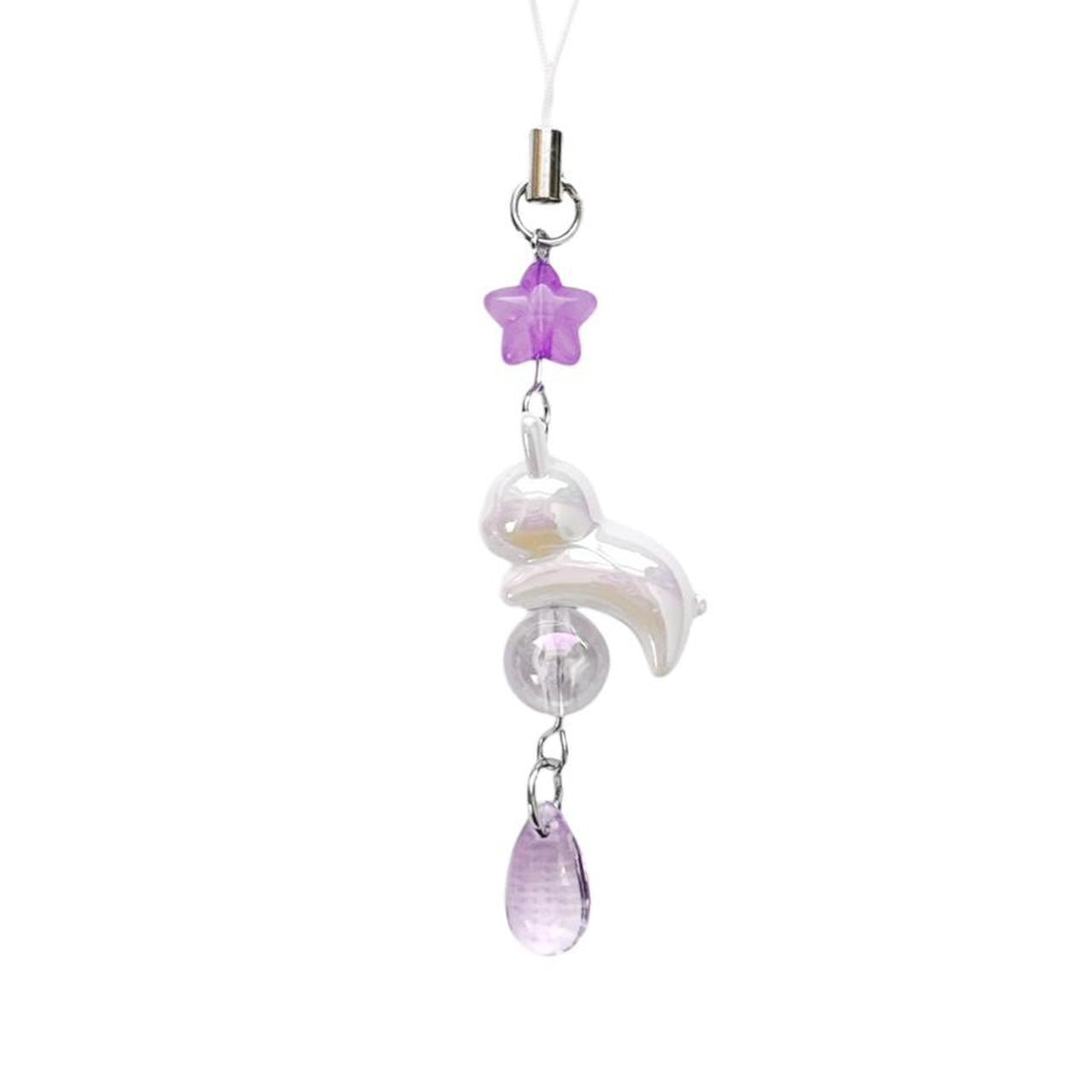 celestial bunny charm - white & purple