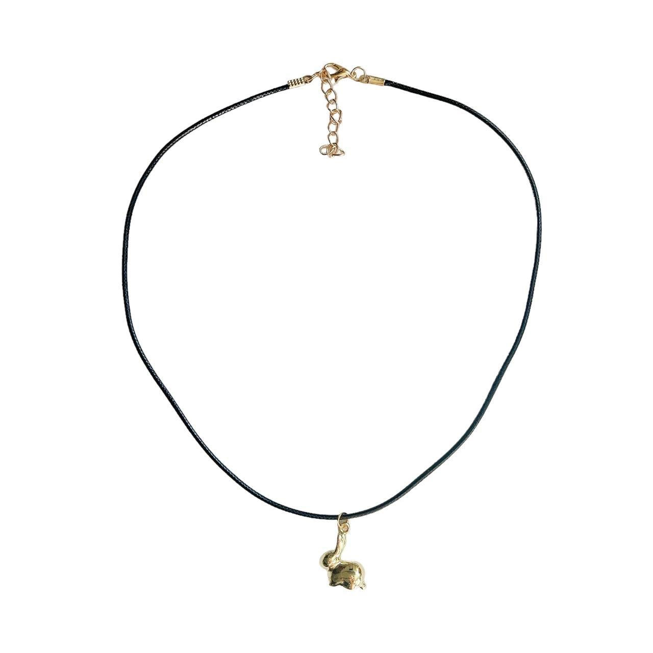 Gold Bunny Cord Necklace