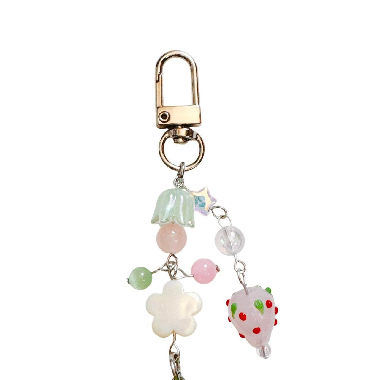 strawberry keychain - flower