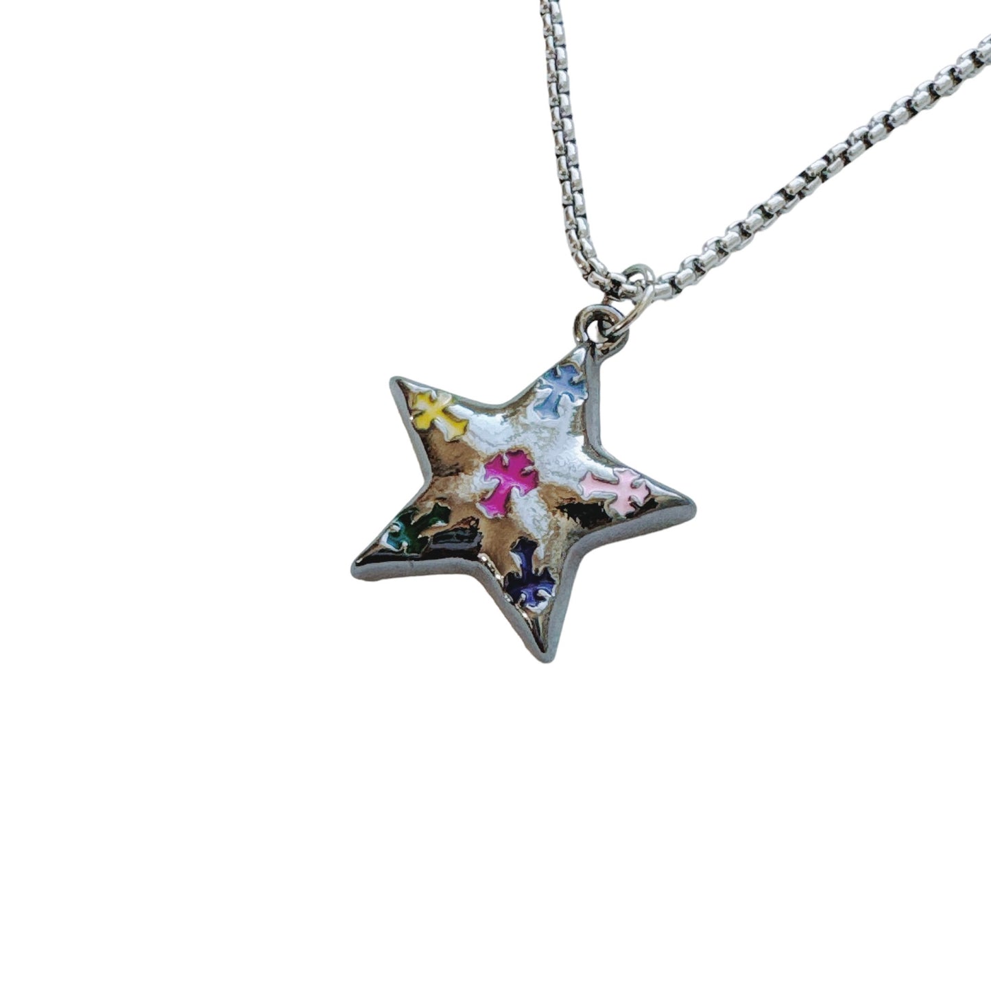 Star Cross Silver Necklace